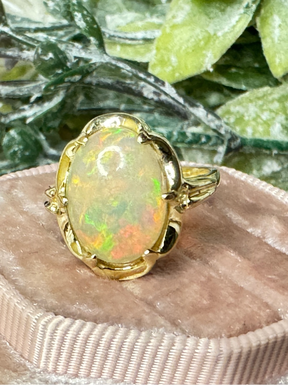 Opal Statement Ring in Yellow Gold
Size 7